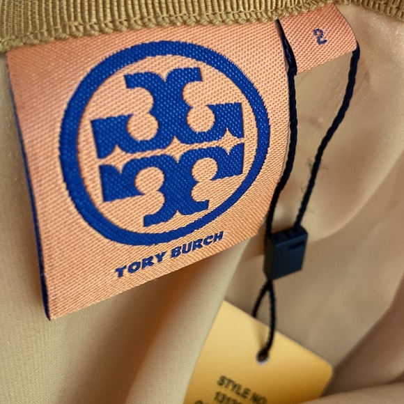 New With Tags. Tory Burch Gold Shimmer Flower Print Festive Holiday Skirt Size 2 - Picture 9 of 9